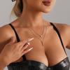 Accesorii, Pandantiv Rotund cu Franjuri și Zircon, Colier Dublu, Temperament Feminin Minimalist, Lanț Subțire Retro pentru Claviculă