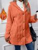 Women's Long Hooded Fleece Coat In Beige, Pink, and Gray, Soft Plush Outerwear with Front Pockets, Loose Fit Casual Winter Jacket