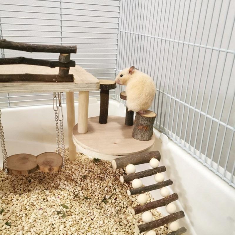 Small Pet Ladder for Hamster Cage Entertainment Jumping Platform Climbing Toy Multiple Playground Toy for Small Animals