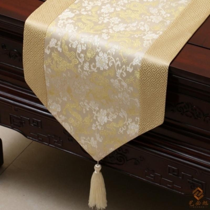 Steagul de masă din brocart țesut în stil chinezesc nou. Steagul de masă modern, simplu, masă rurală, masă de ceai față de masă