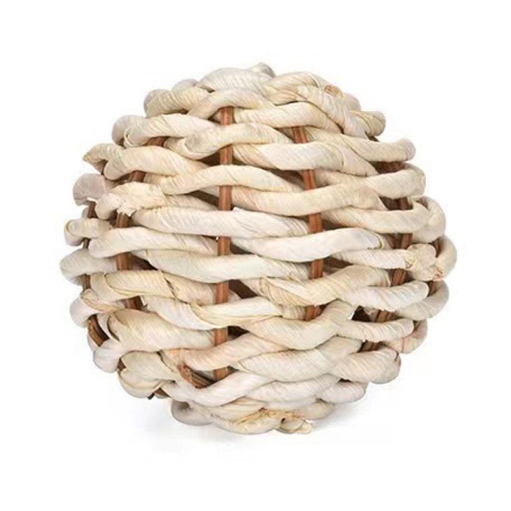 7CM Chewing Braided Ball Guinea Pig Rabbit Hamster Chew Toy Natural Grass Ball Pet Interactive Toy