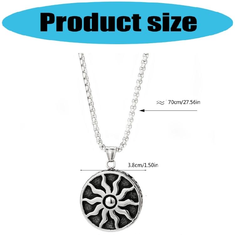 Dark Aesthetic Sun Pendant Necklace Stainless Steel Gothic Chain Jewelry Party Wear Everyday Fashion Statement Necklaces