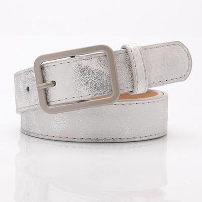 Korean Style Women's PU Belt with Alloy Pin Buckle
