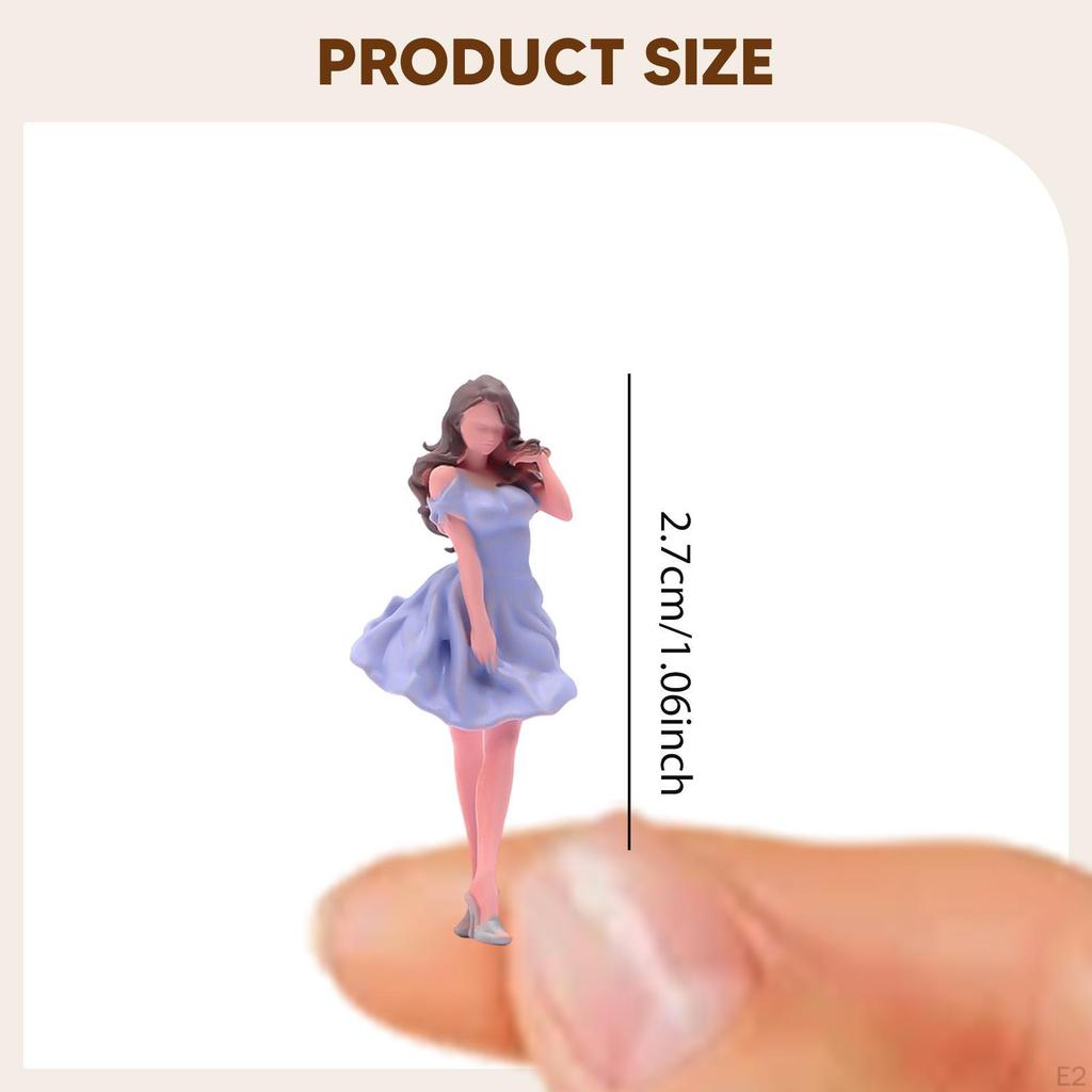 1/64 Miniature Girl Figures 1:64 Scale Mini,Collection Realistic Diorama Tiny People Model for