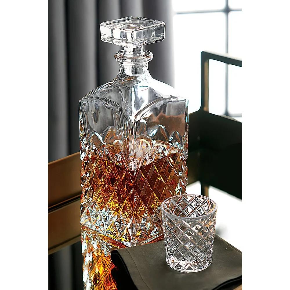 Clear Diamond Cut Glass Shot Glasses Set of 6 Durable Premium Drinking Glasses 3oz Perfect Parties Gifts Dishwashable