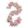 Yousheng 5.58ft Pink Fall Garland Artificial Maple Leaf Vine Garland with Pumpkins for Autumn Thanksgiving Mantel Fireplace Porch Indoor Outdoor Decor