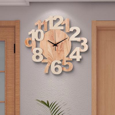 Clock Wall Clock Living Room Bedroom Personality Creative Fashion Clock Modern Simple and Atmospheric Home Silent Wooden Wall Watch
