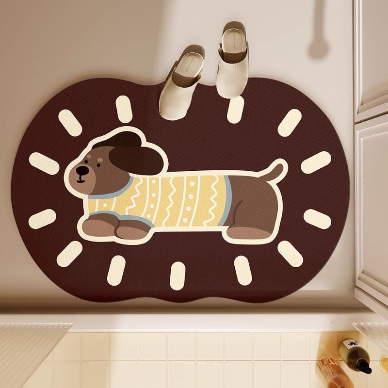 Bathroom floor mat, bathroom doorway, diatomaceous earth absorbent anti slip door mat, floor mat, toilet quick drying