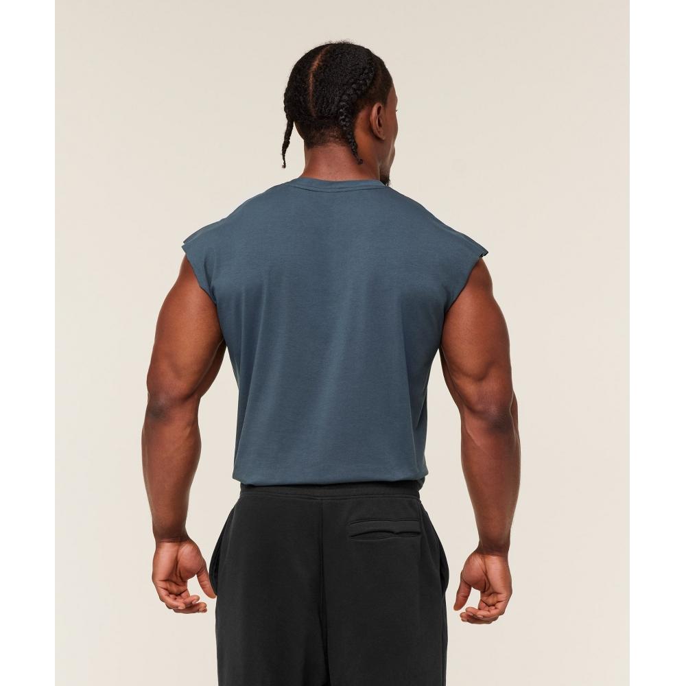 Gymshark Critical Cut Off Tank Gs Stealth Blue A1a2s Ud6s