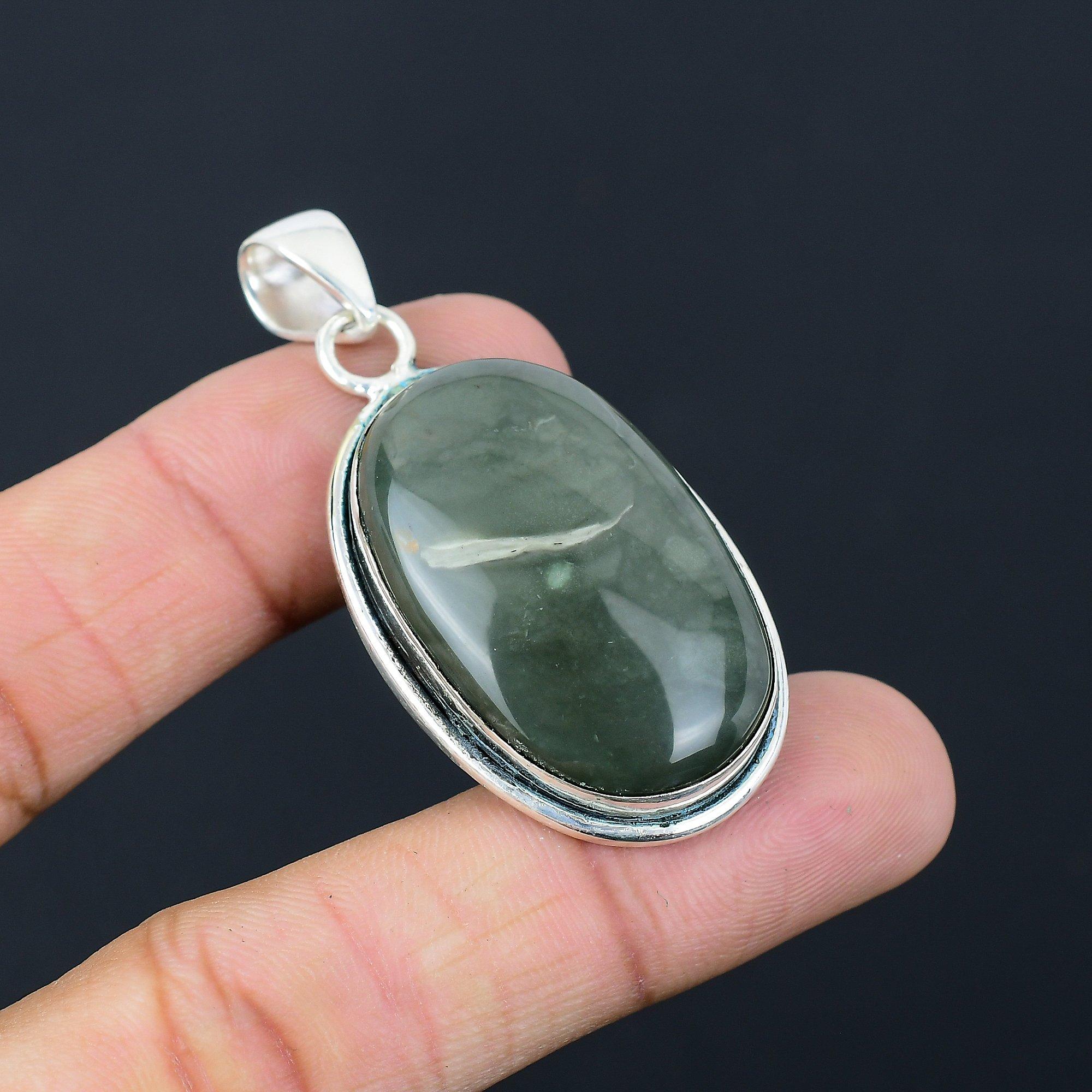 

Friendship Day Deal Polychrome Jasper Gemstone Sterling Silver Sister Pendant