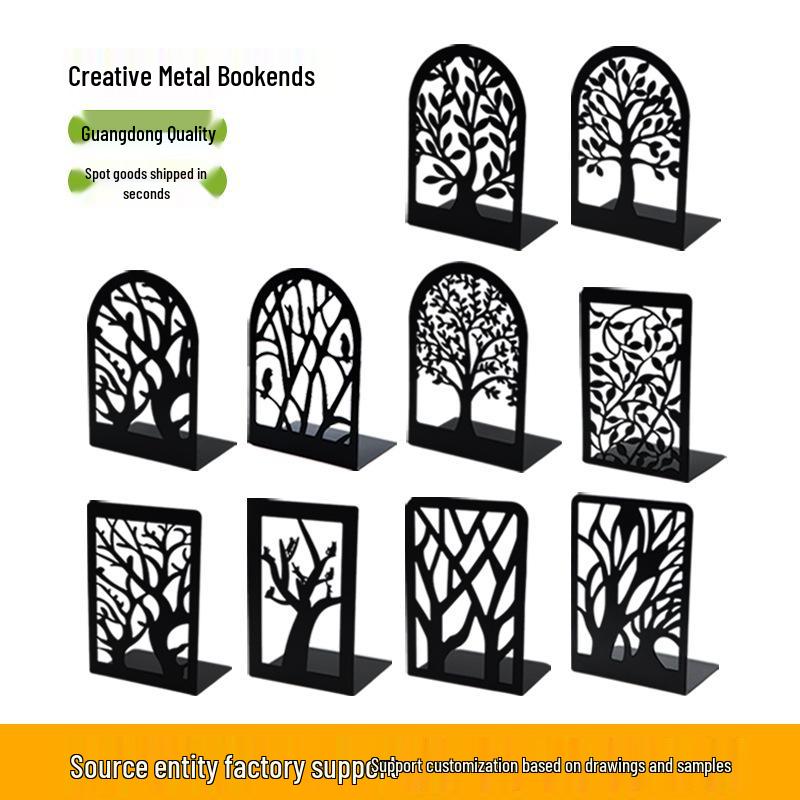 Tree of Life Metal Bookend: Elegant Desktop Bookshelf and Book Holder