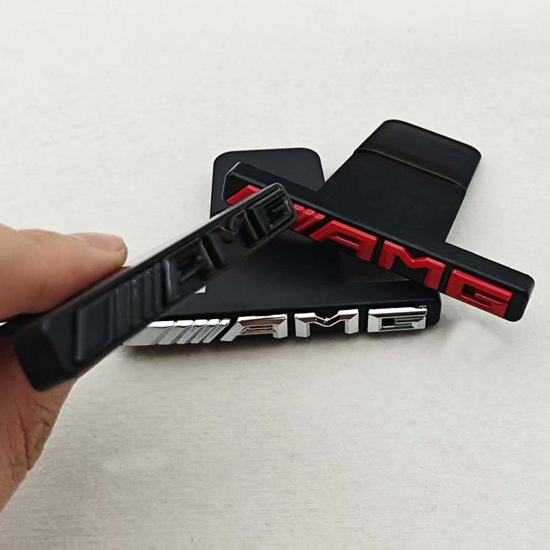 ABS3D ABS AMG Logo Emblem Car Front Grille Badge For Mercedes Benz AMG W211 W124 W169 W176 W177 W202 W203 W204 W205 Accessories
