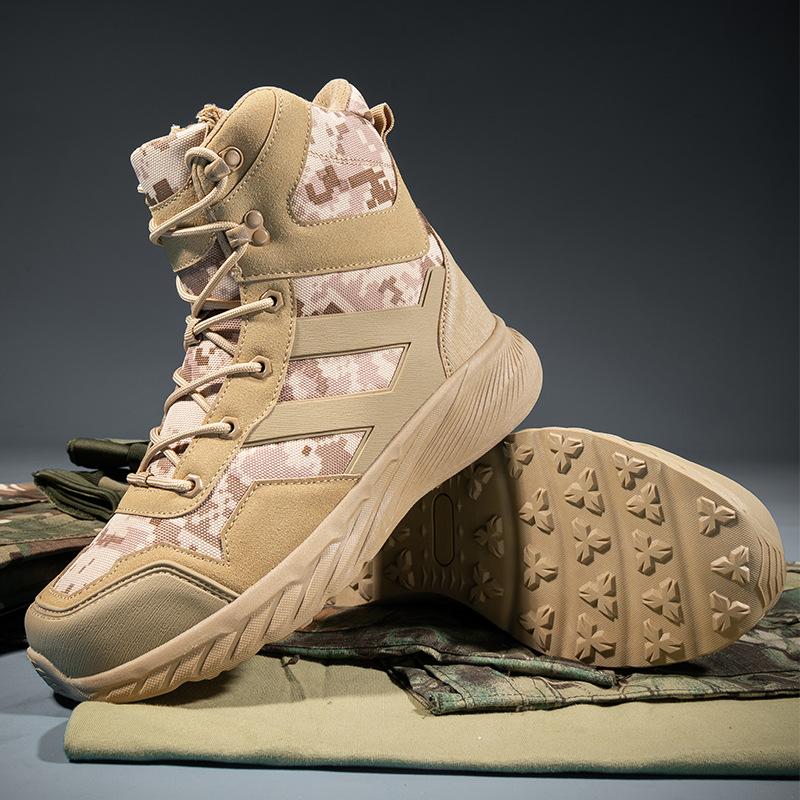 Hiking shoes men's high-top tactical boots men's military fans training desert boots hiking outdoor shoes military boots