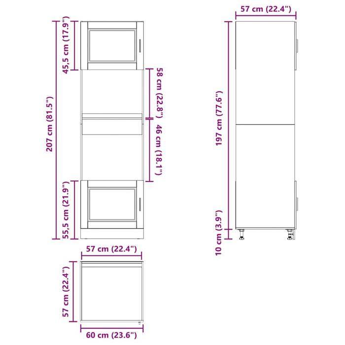 VidaXL Armoires de four 2 pcs Porto blanc bois d'ingénierie 3315051