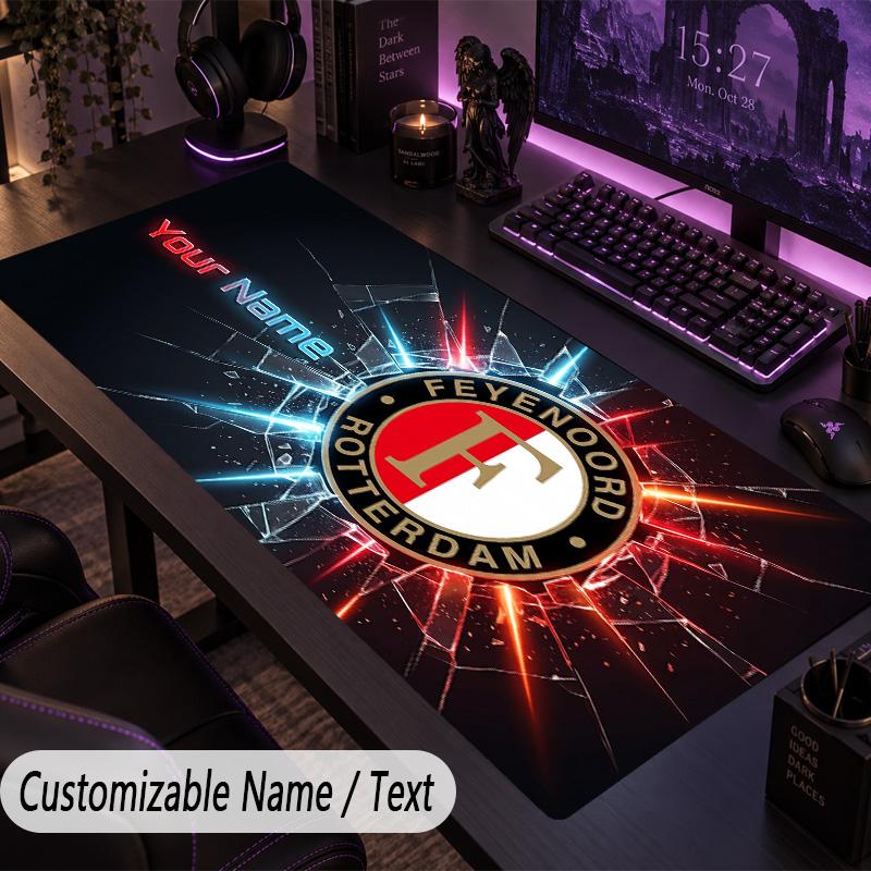Large Mouse PadFeyenoord Custom Name Text Personalized Desk Mat Non Slip Gaming Pad