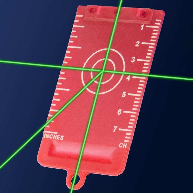 Vertical/Horizontal Laser Level Target Card Red/Green Line Beam Distance Plate Magnetic Inch/Cm Leveling Board Tool Accessories