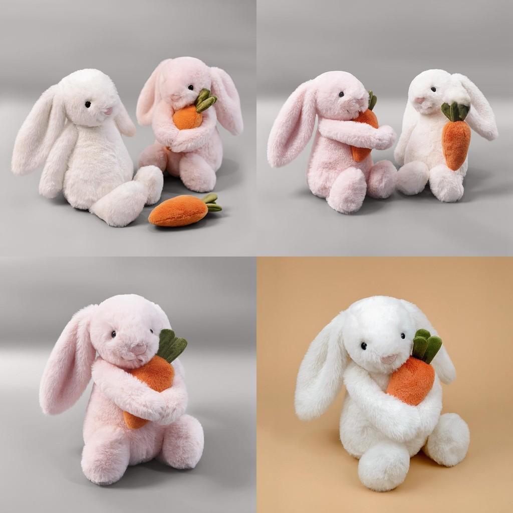 Jellycat Rabbit Plush Toy With Floppy Ears And Carrot For Kids Decor Room