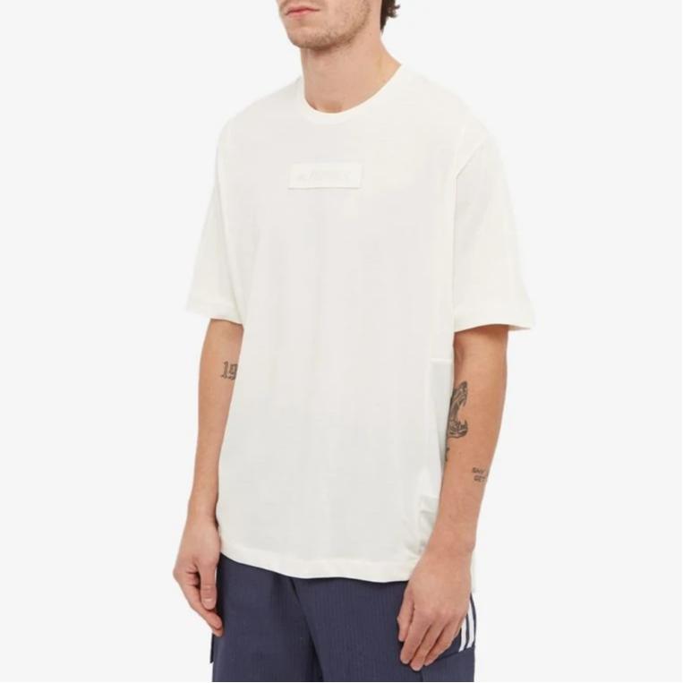 Adidas Solid Color Breathable Round Neck Short Sleeve T-Shirt Unisex Tops White HE5250