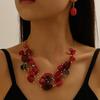 Set di gioielli estivi Boho-Chic da 3 pezzi: collana e orecchini con perline colorate, perfetti per feste e vacanze