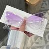 Vintage Butterfly Sunglasses Women Rimless Dragonfly Wing Sunglasses Ocean Lens Gradient Lens Eyewear Personal Glasses Party Sup