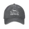 Women Want Me Fish Fear Me Baseball Cap Vintage Distressed Denim Meme Sun Cap Men Women All Seasons Travel Adjustable Caps Hat