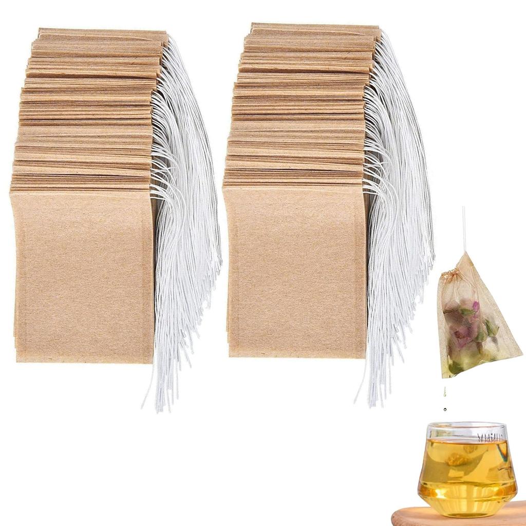 Coollooda Disposable Tea Bags [200 count] Unbleached Tea Strainer, Empty Tea Bags, Filter Paper, Strong Penetration, for Cold Brew and Coffee, 5cm x