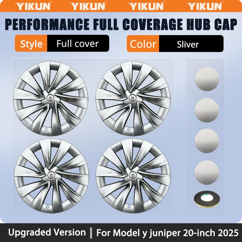 4PCS Hubcaps 20 Inch for Tesla Model Y Juniper 2025 Performance Wheel Cover for Helix 2.0 Wheels Hub Cap Full Rim Accessories