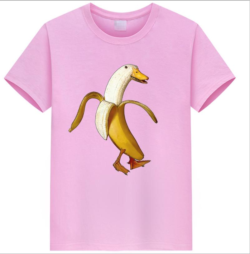 COTTON 100% Hot European and American Funny Banana Undress Short-sleeved Women's T-shirt Tops  Oversized T Shirt