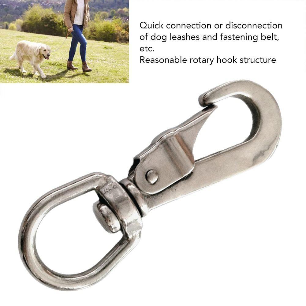 2pcs 316 Stainless Steel Flag Pole Clips Rotating Eye Snap Dog Leash Hook Dog Leashes