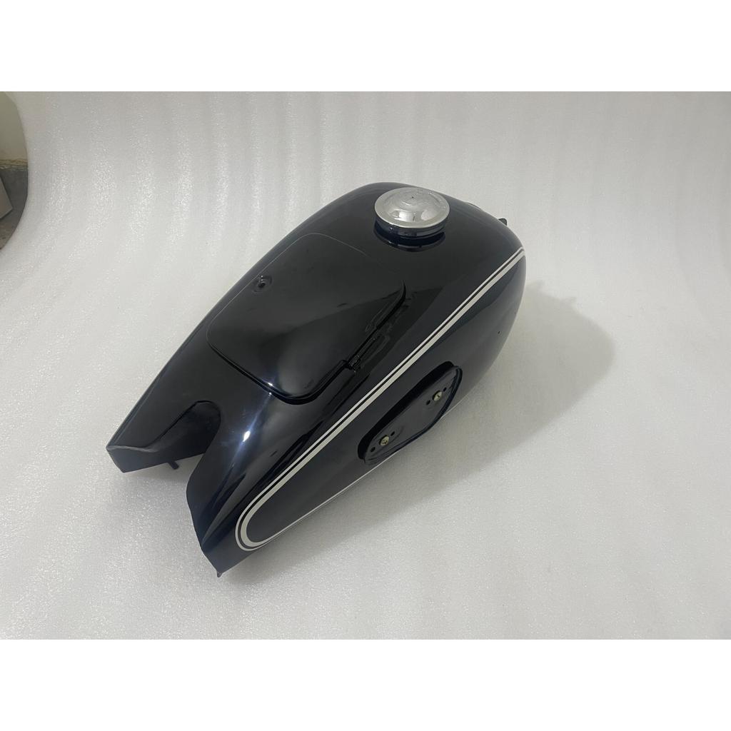 BMW R71 Black Painted Aluminium Petrol Tank With Knee Pad Plates & Cap |Fit For
