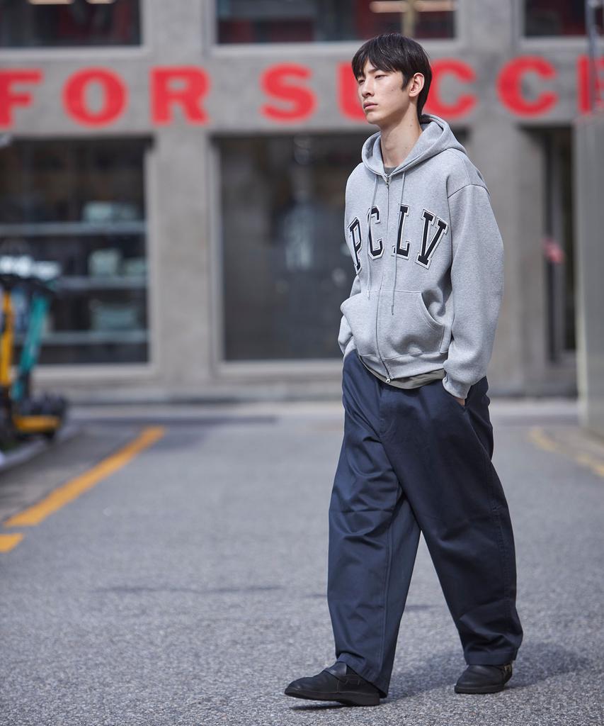Pol Pclv Double Applique Zip-Up Hoodie_Gray
