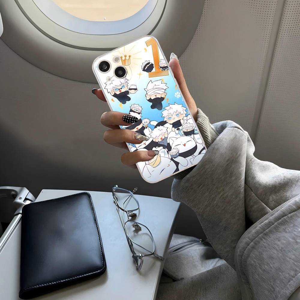 

Jujutsu Kaisen Satoru Gojo Comics Phone Case For IPhone 17 16e 16 15 14 13 12 11 Mini Pro Max Plus Transparent Soft iPhone 14