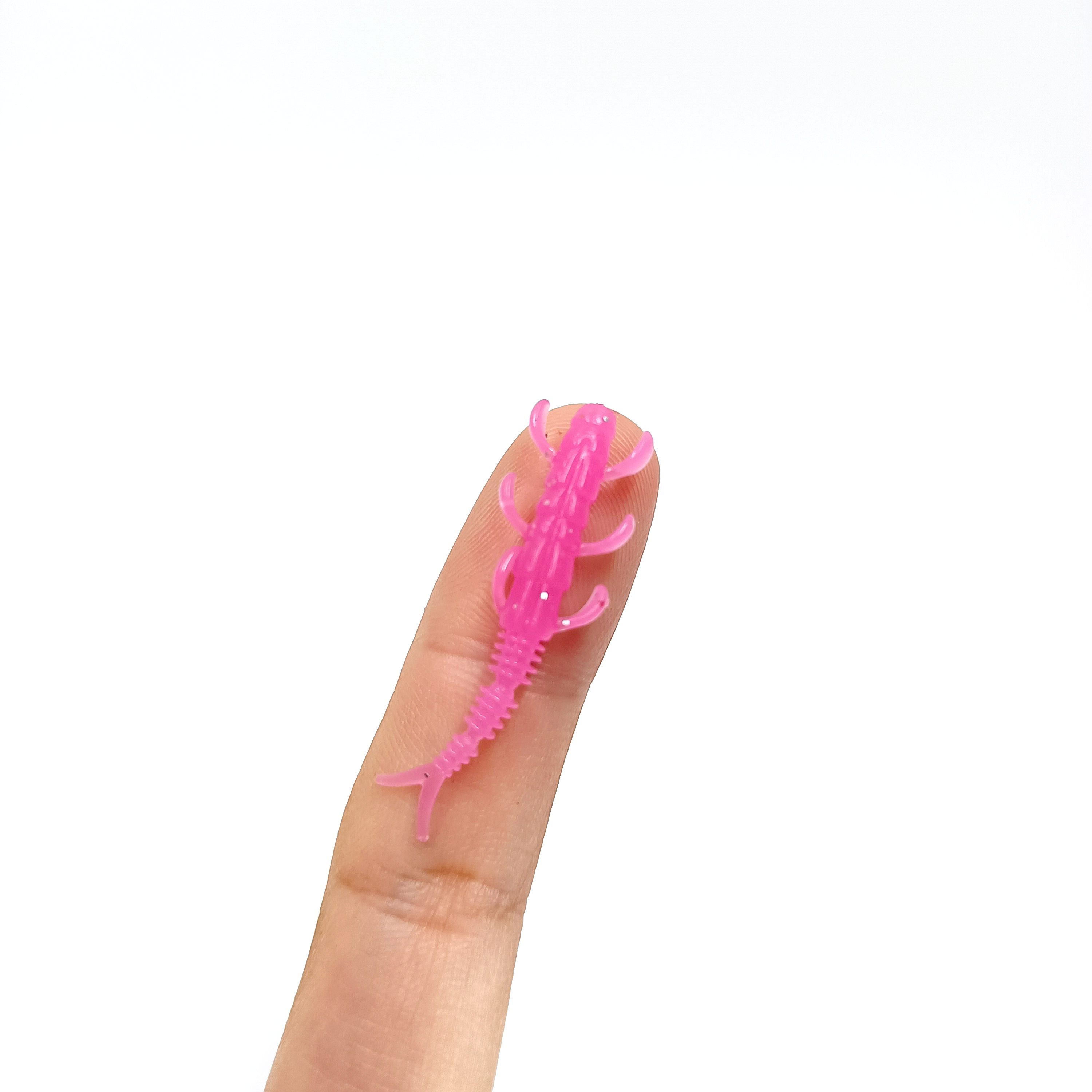 

DUODUOYU 10 шт. TPE Плаваючі Міні Черв яки М які Рибальські Приманки 0.35 г/40 мм Джиг Воблери Силіконові Штучні Приманки Приладдя для Лову Баса рожевий