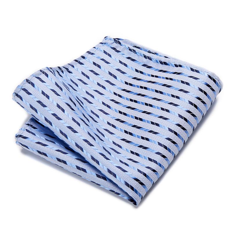Men's Striped Jacquard Pocket Square for Weddings and Business Suits