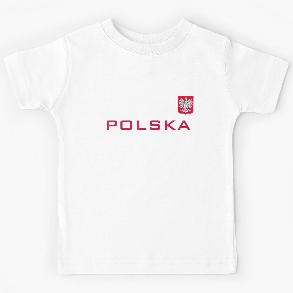 POLSKA POLAND FLAG SPORTS FOOTBALL SOCCER ATHLETIC JERSEY Kids T-Shirt 100
