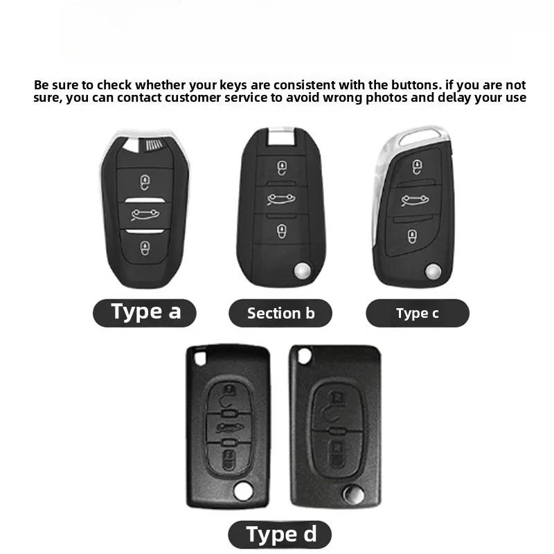 Key Case for Car Car Zinc Alloy Key Case Bag For Peugeot GTLine 207 307 407 208 308 408 508 2008 3008 4008 5008 RCZ Car Key Cha