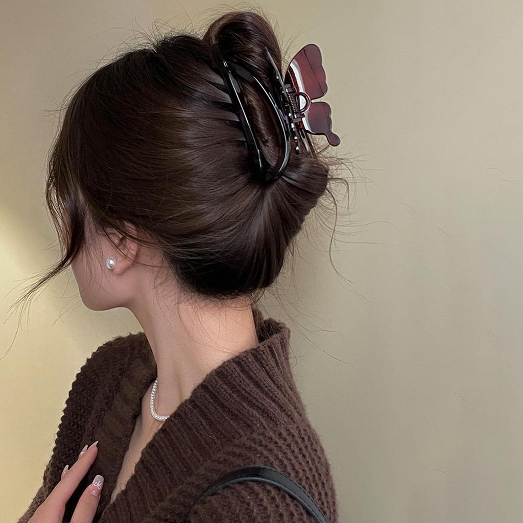 Natunofu Butterfly Hair Perfect for Thick Hair Korean Hair Hair Accessory for Perfect for Everyday Use and Bath Clip, Large, Strong, Stylish, Cute,