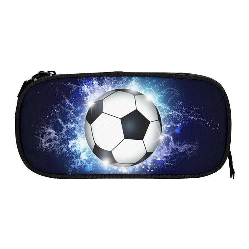 Grenzüberschreitendes Sport-Federmäppchen: Basketball, Fußball, Blitz, Eis, Feuer Muster, Mehrfachteilige Cartoon-Schreibwarentasche