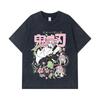 275 GSM Washed T-shirts 100% Cotton Demon Slayer V6 Mitsuri Print Unisex Heavy Cotton T Shirt