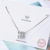 Unique Genuine Silver Color Princess Crown Clear CZ Pendant Silver/Golg Charms Necklaces Chain Fine  For Women