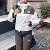 The North Face Color Block Logo Hooded Zip-Up Drop Shoulder Long Sleeve Jacket Women jackets Off-White NJ2HR30J