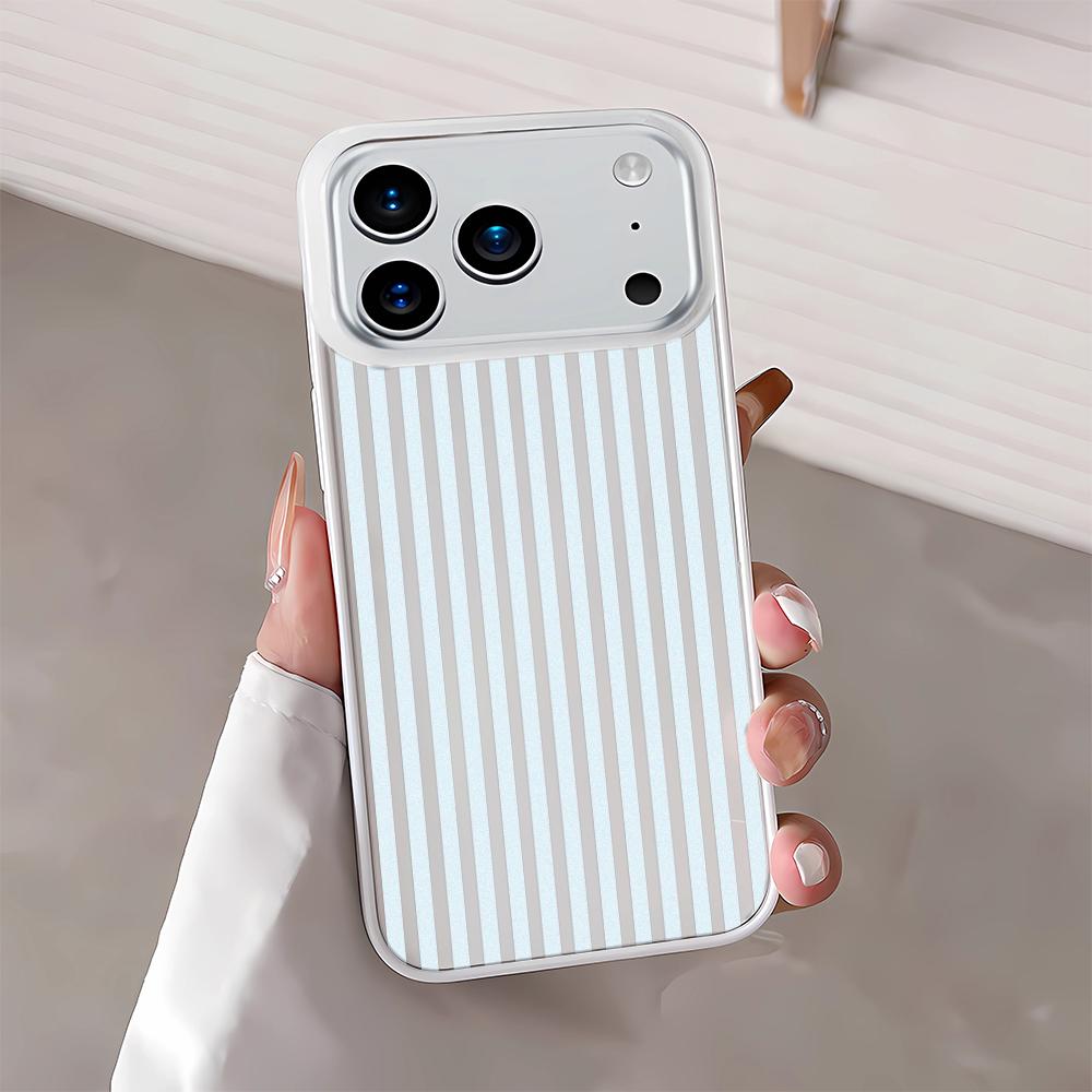 Fresh Light Colored Stripes Phone Case For Iphone 17 Air 16 15 14 11 13 12 Pro Max Anti-Fingerprint Protective Minimalist Cover