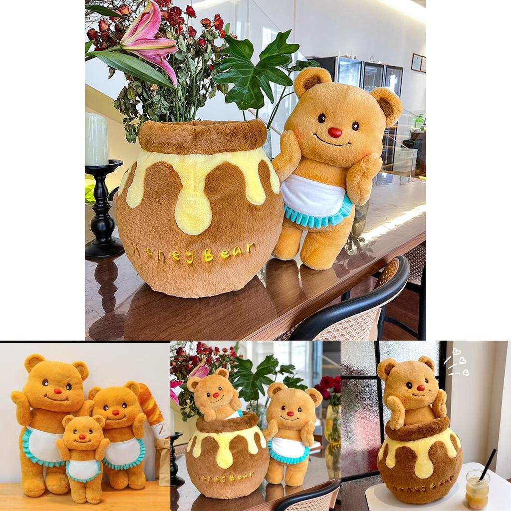 Adorable Honey Bear Plush Toy Soft Cute Cartoon Couple Gift For Kids And Girlfriend