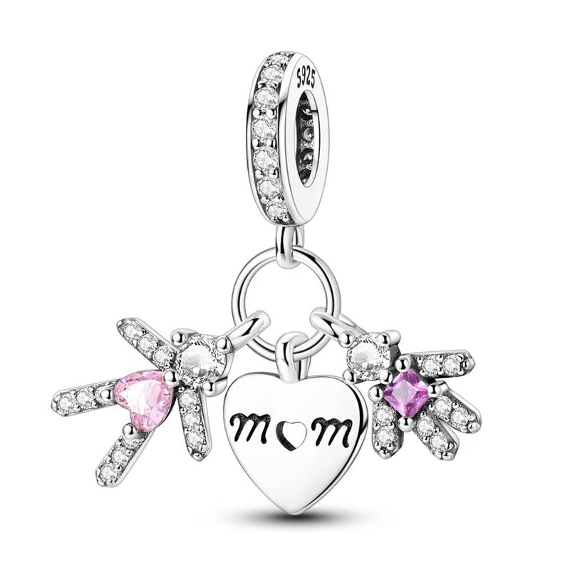Splittable Mother Daughter Dangle Charm Bead Component Bead Components Compatible With Authentic Original Bracelet High Quality Fine Jewelry Designed