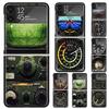 Aviation Aeroplane Helicopter Cockpit Instrument Hard PC Phone Case For Samsung Galaxy Z Flip 7 6 5 4 3 Black ZFlip7 ZFlip6 Flip