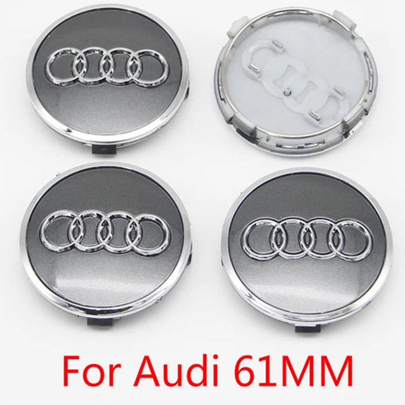 For Audi 8V4PCS 60mm 61mm 68mm 69mm 77mm Car Wheel Center Cap Hub Cover Badge For Audi A6 A3 A4 A5 A6 Q2L Q3 Q5 Q7 Q8 R8 Hubcap Accessories