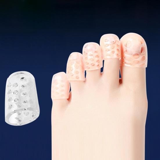 30Pcs Silicone Nail Protectors Breathable Anti-Friction Toe Caps with Holes Men Women Corns Blisters Pain Relief Finger Toe Covers Guards
