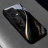 Silk Golden Line Black Glass Phone Case For Redmi Note 10 11 Pro+ 12 13 14 (Global) 14 Pro 5G (India) K60 Ultra 13C 14C Cover