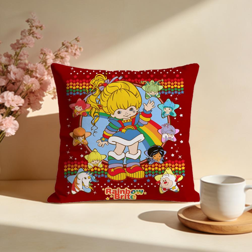 Fashion RRainbow Briteied Cushion Cover Stylish Washable Pillow Cover Ideal for Couch Bedroom Car Decoration