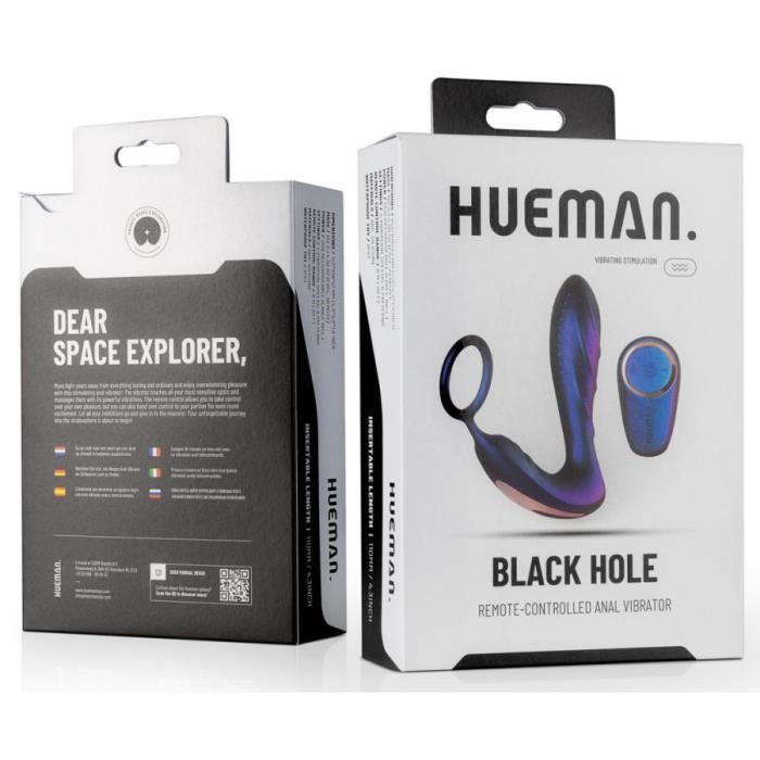COCKRING PLUG Cockring + Plug vibrant Black Hole Hueman 11 x 3.3cm HUEMAN